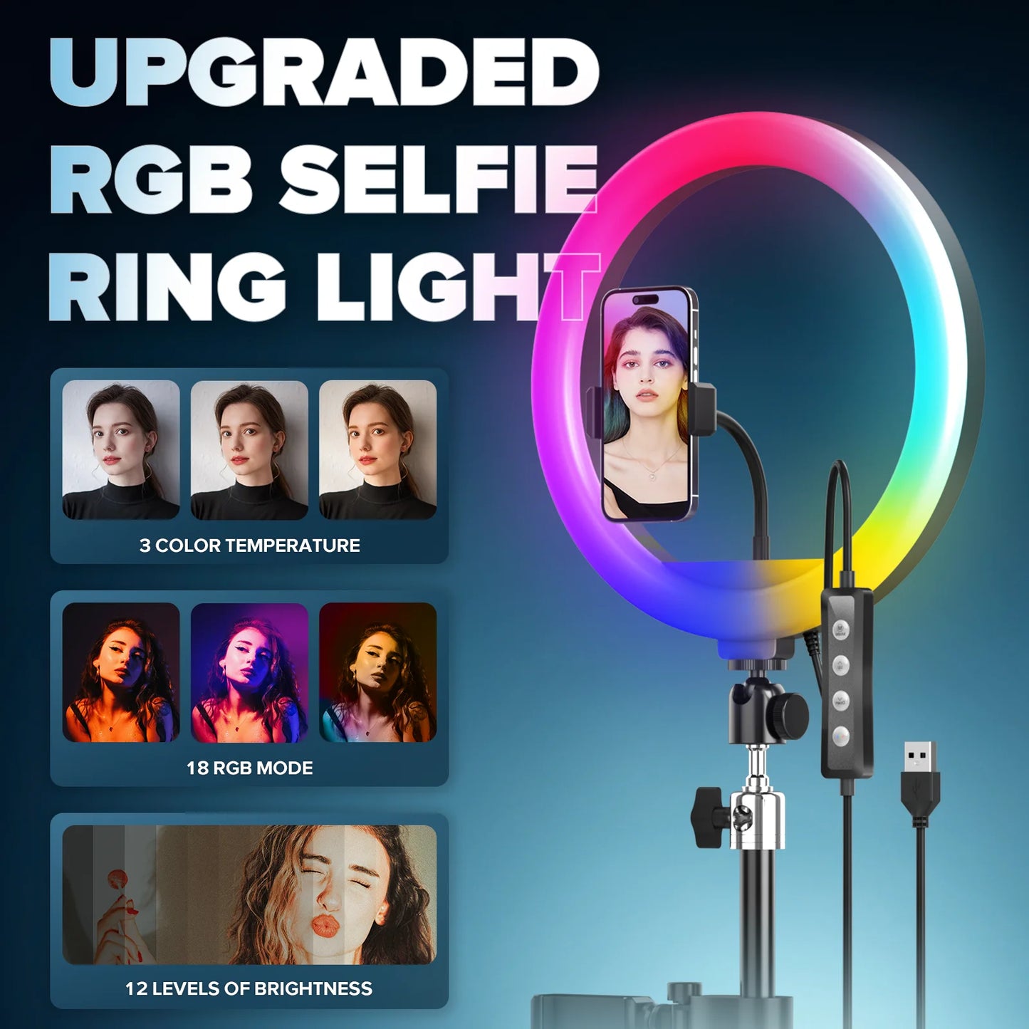 Glass Material 360 Rotating Photo Booth Machine 39.4 Inch With RGB Ring Light App Control For Parties Events With Freight Case