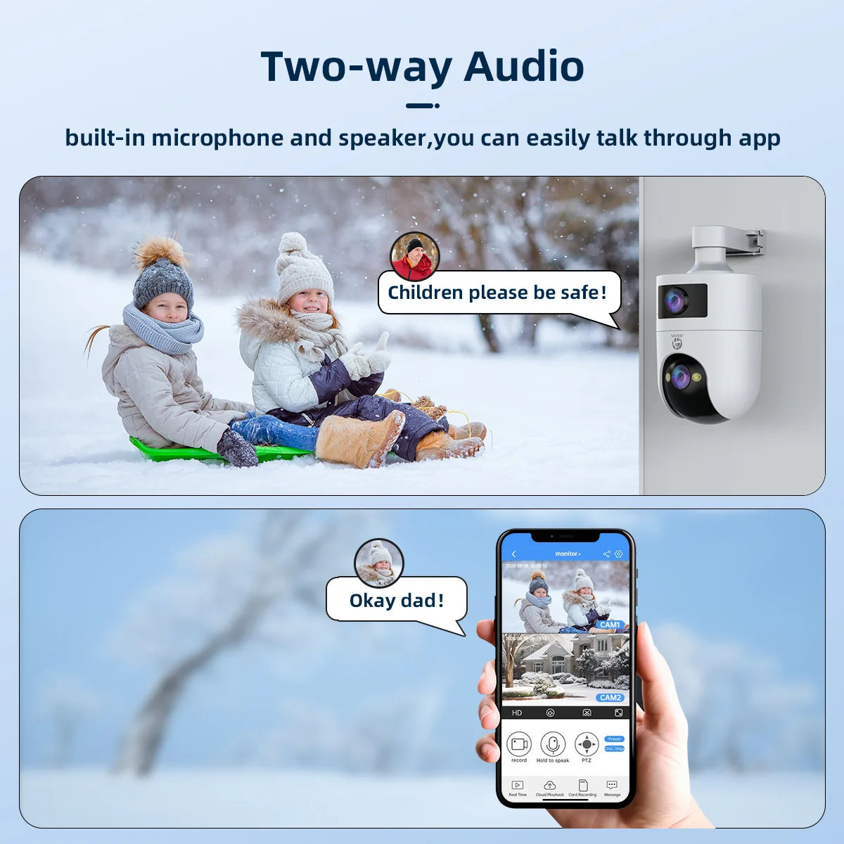 JOOAN 4K PTZ Outdoor Camera Dual Lens AI Tracking Pro