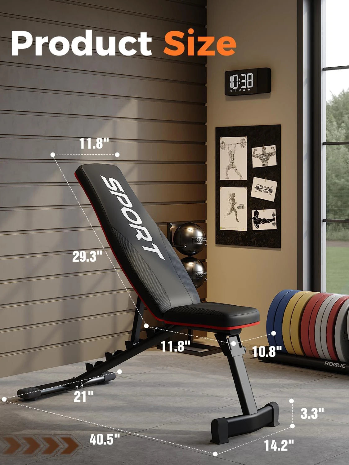 TWISTER.CK Foldable Incline Utility Weight Bench For Full Body Workout