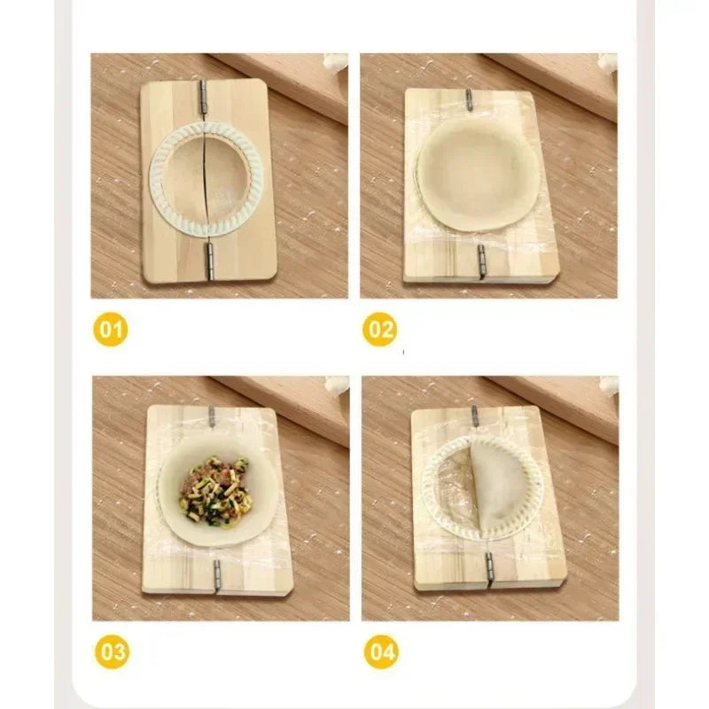 Home Kitchen Dumpling Mould Wood Press Kit For Dumpling Making