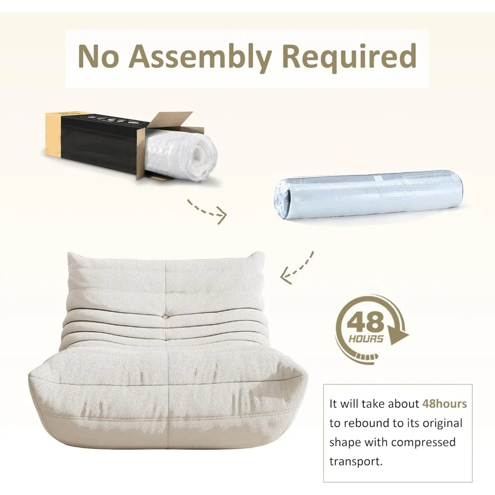 Bean Bag Chair Oversized Memory Foam Filled For Living Room Fireside Comfort