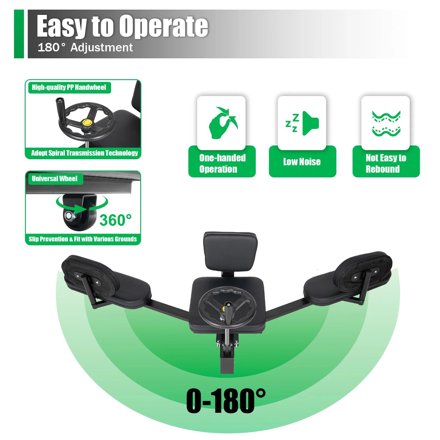 Leg Stretcher Machine 180° Split Trainer Leg Spreader with Backrest Silent Rollersfor Home Gym Yoga Heavy Duty