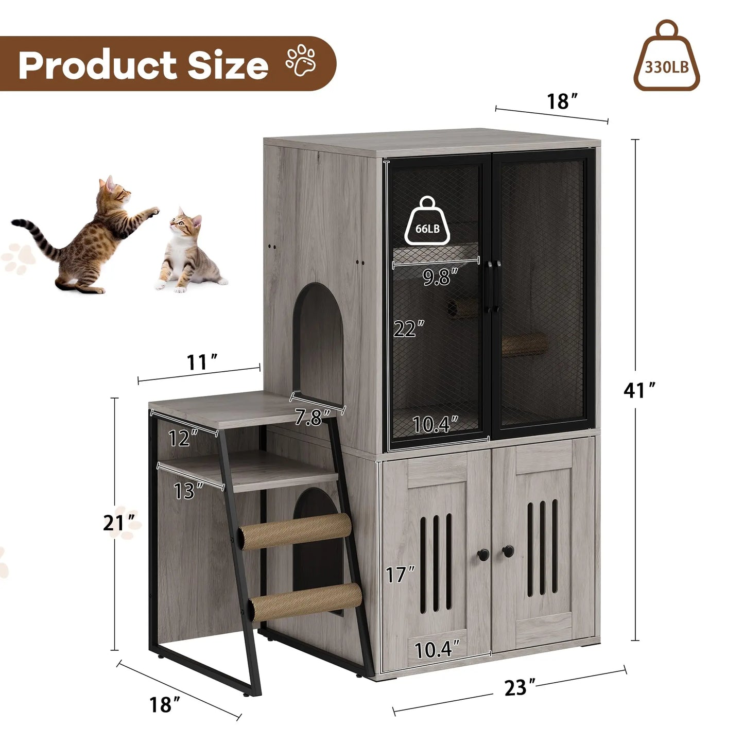 HiMISSCN Cat Litter Box Furniture Enclosed With Doors Odor Control
