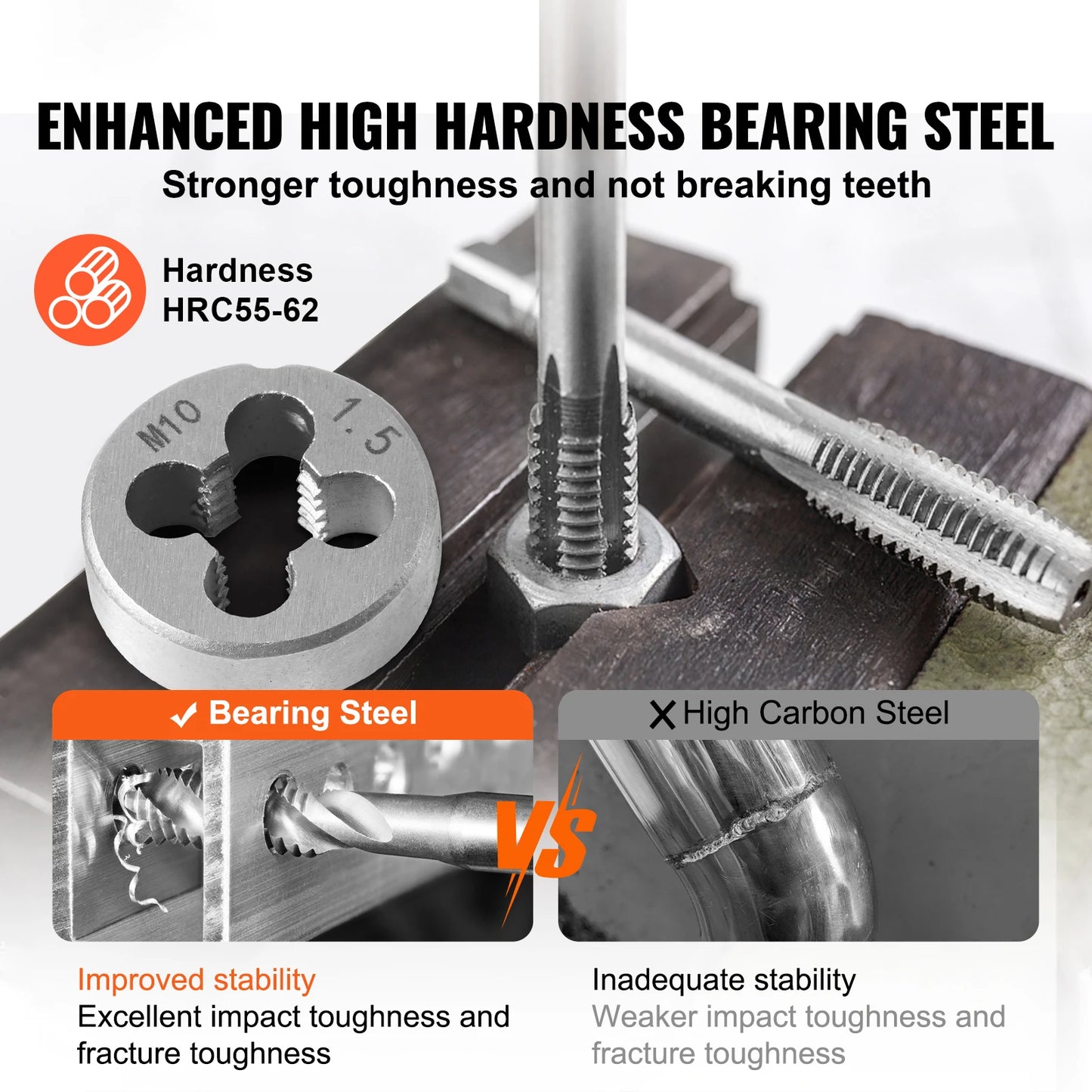 Tap and Die Set Bearing Steel for Metric SAE Threads