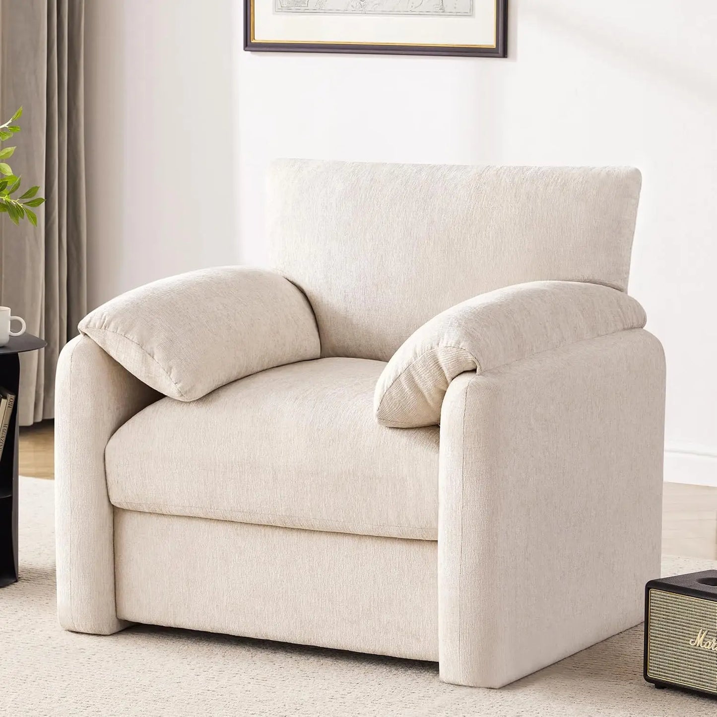 Chenille Oversized Armchair Modern Minimalist Lounge Chair