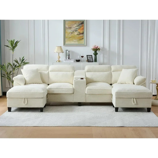 GUANGBAI U Shaped Cloud Couch Sectionals Modern Oversized Modular Sofa
