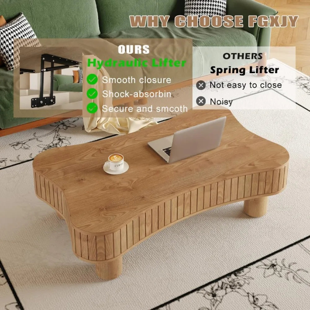 DAFIFY Lift Top Coffee Table With Hidden Storage Hydraulic Lift