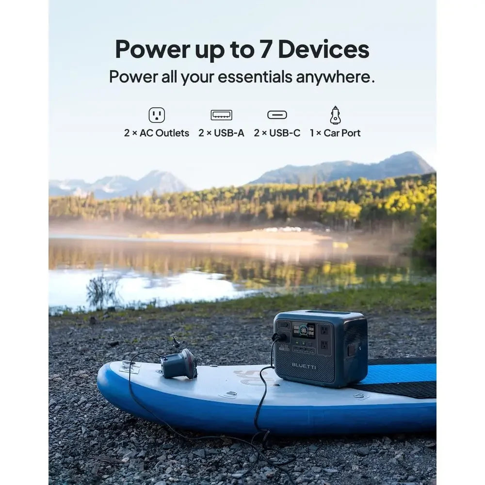 Portable 768Wh Power Station, Solar Panel Kit, 2x1000W Outlets