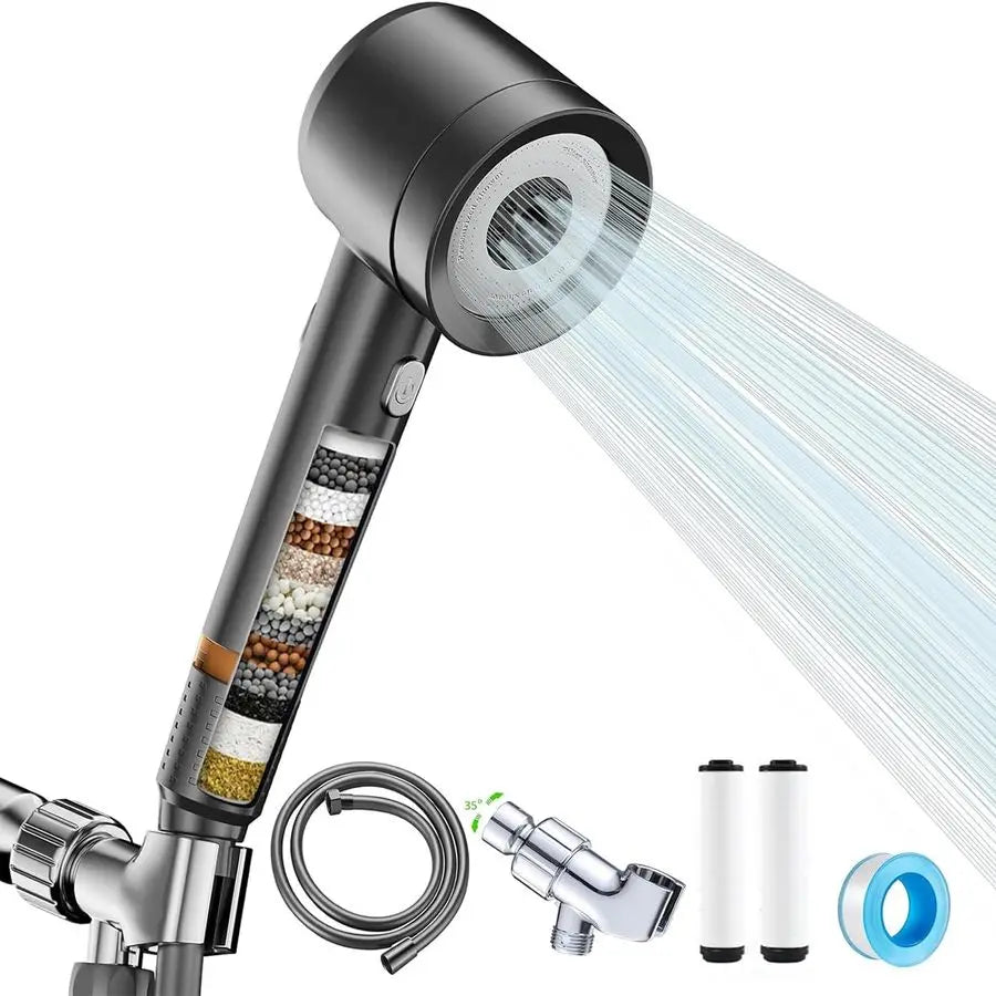 Pressure Shower Head With Handheld 4 Spray Modes Water Saving