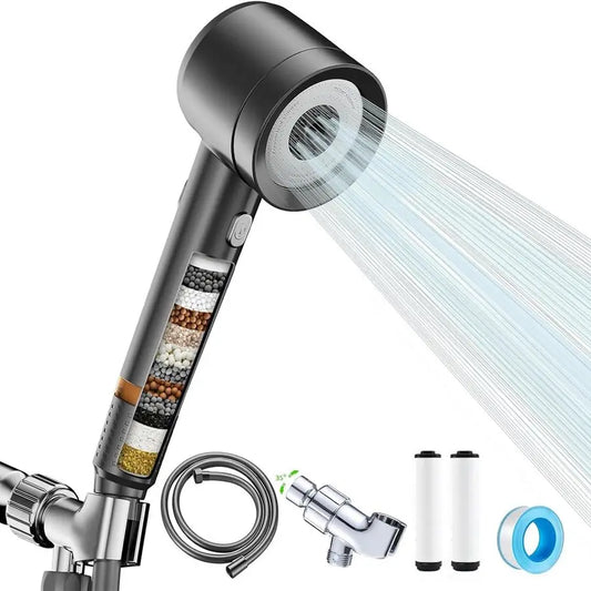 Pressure Shower Head With Handheld 4 Spray Modes Water Saving
