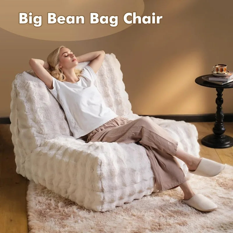 Bean Bag Chair For Adults Fluffy Lounger For Home Dorm