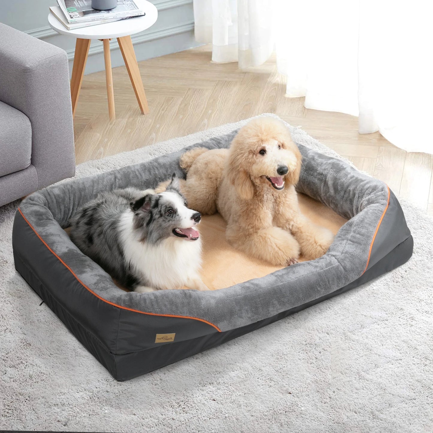 BINGOPAWCN Dog Bed With Removable Washable Cover Anti Allergy Waterproof