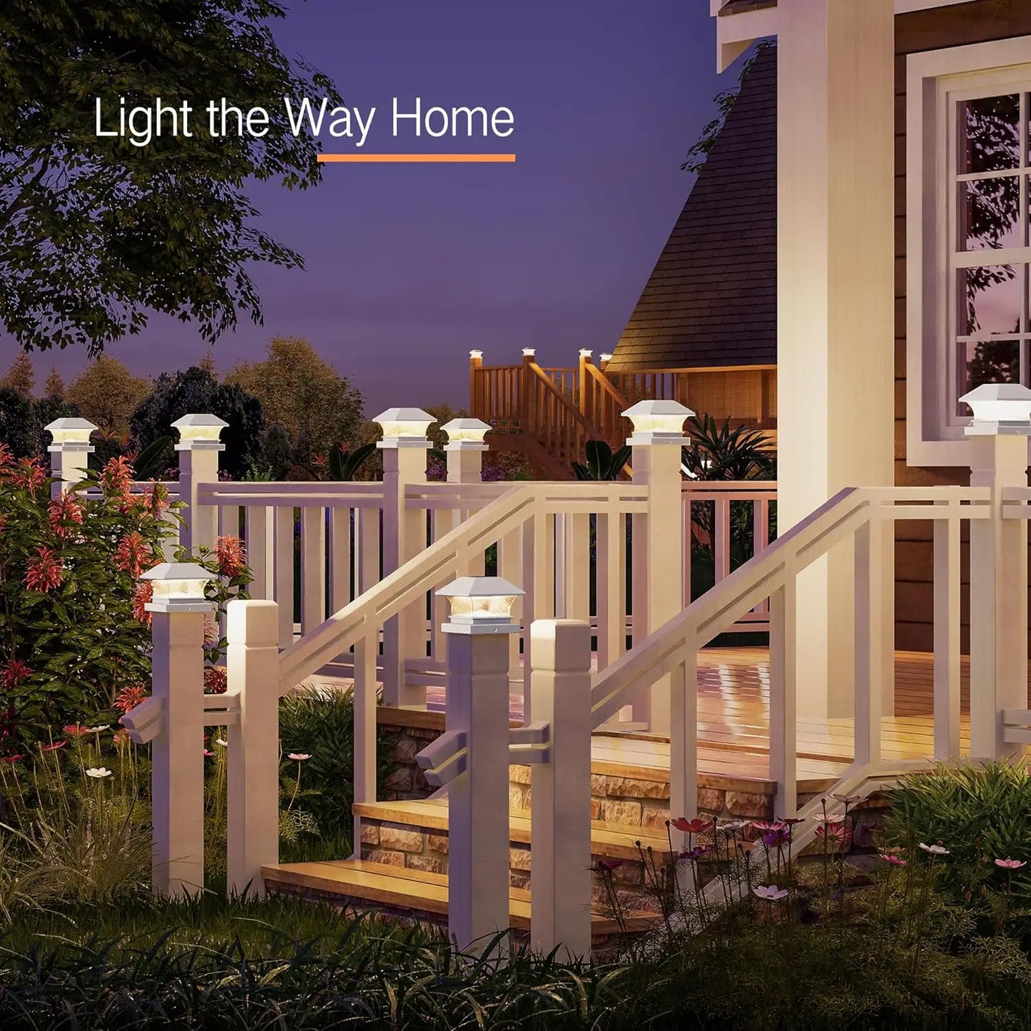 SZRSTH Solar Post Cap Lights For Wooden PVC Fence Posts