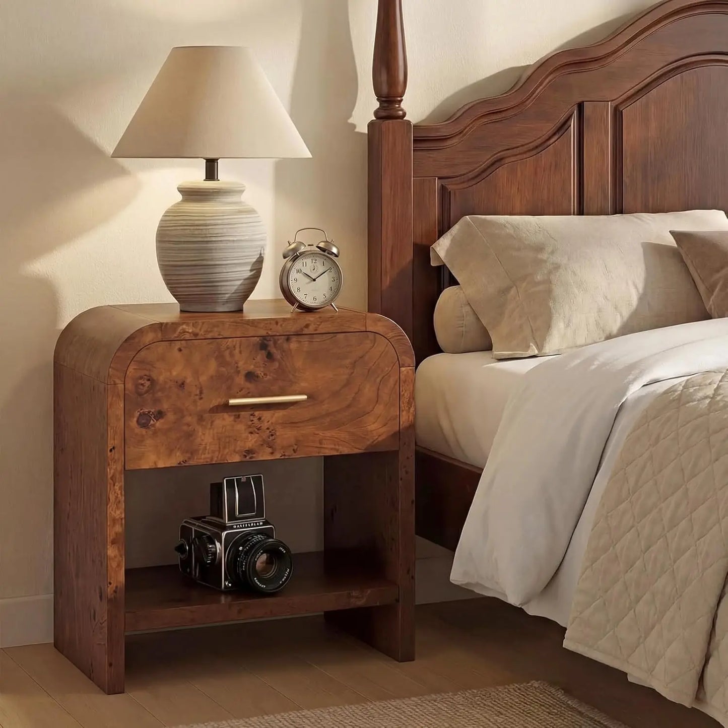 Two FSC Certified Nightstands With One Drawer And One Shelf