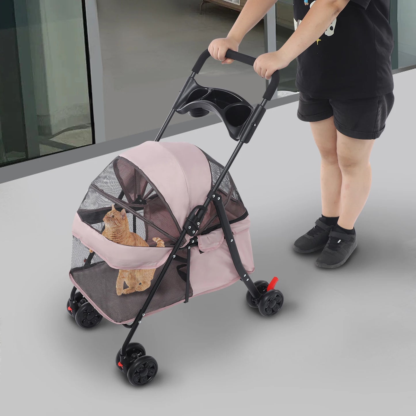 Foldable Lightweight Pet Cart For Dogs And Cats Outdoors