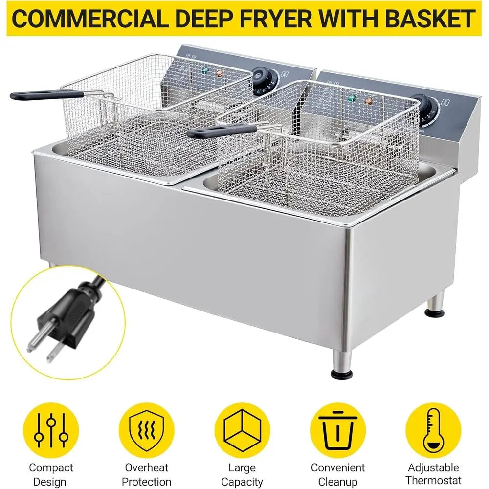 RBXC Twin Electric Deep Fryer With Two Baskets