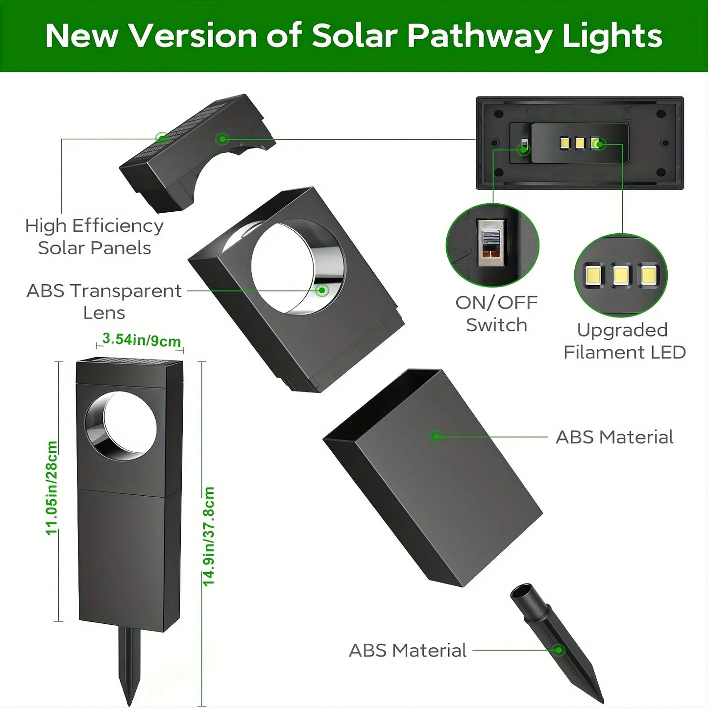 KPSTEK Solar Lights Garden Pathway Outdoor LED Decor