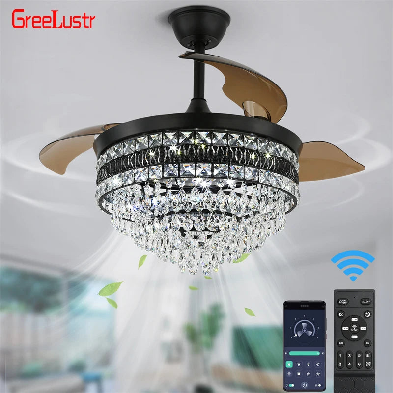 GreeLustr Modern Smart Ceiling Fan With LED Light And Remote