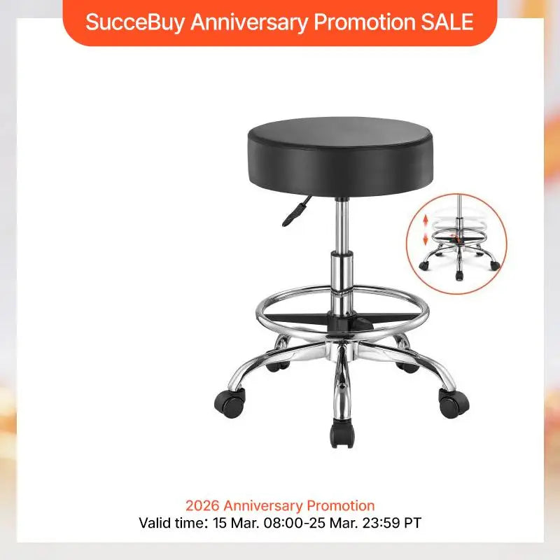 VEVOR Rolling Stool With Wheels Height Adjustable