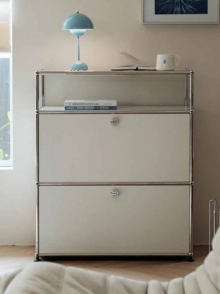 Bigcityfur Tv Stand Storage Cabinet Modern Metal Living Room