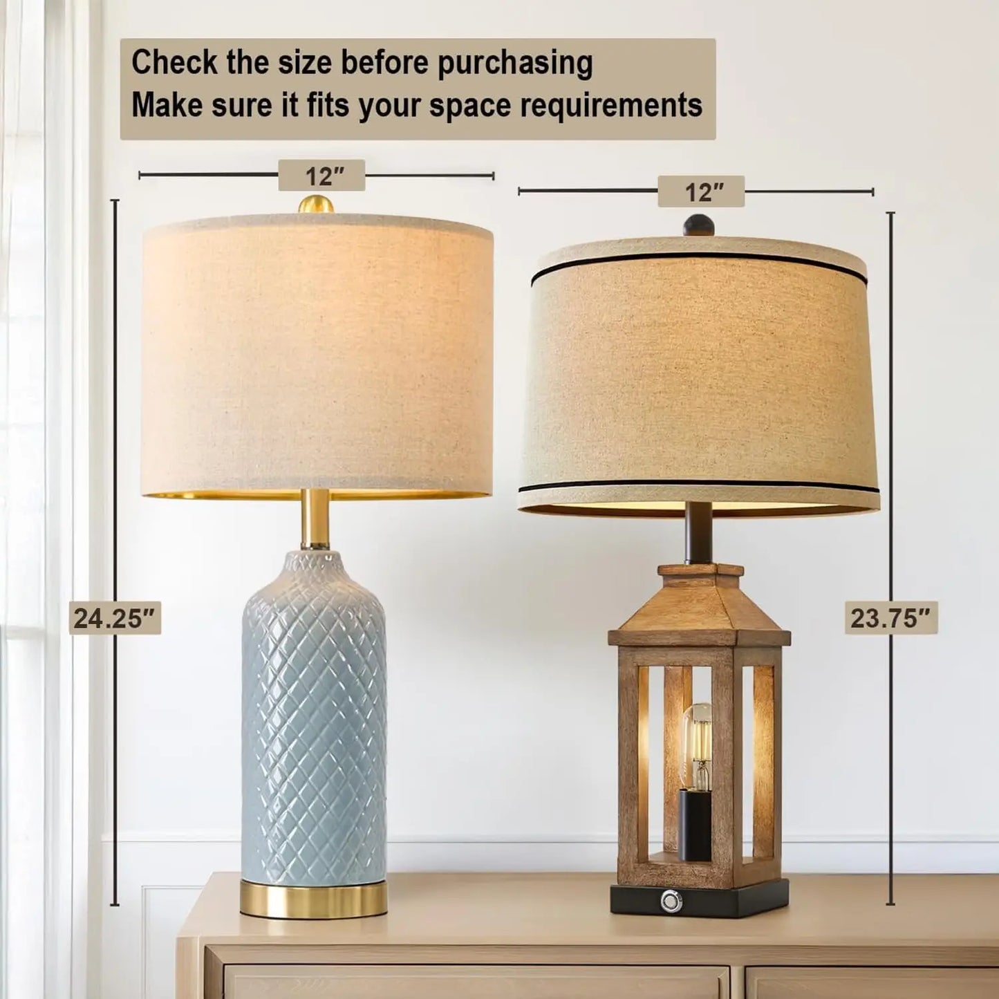 XMSJ Modern Ceramic Table Lamps Set Of 2 For Living