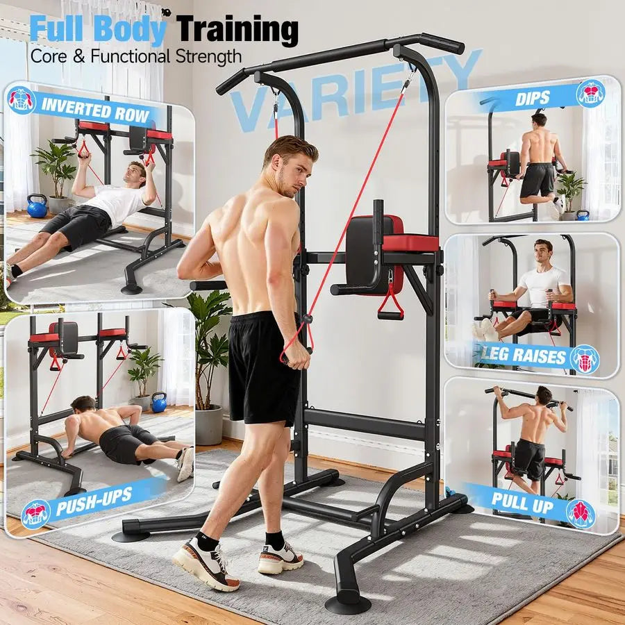 MBVM Power Tower Pull Up Bar Station 450 Lbs Capacity