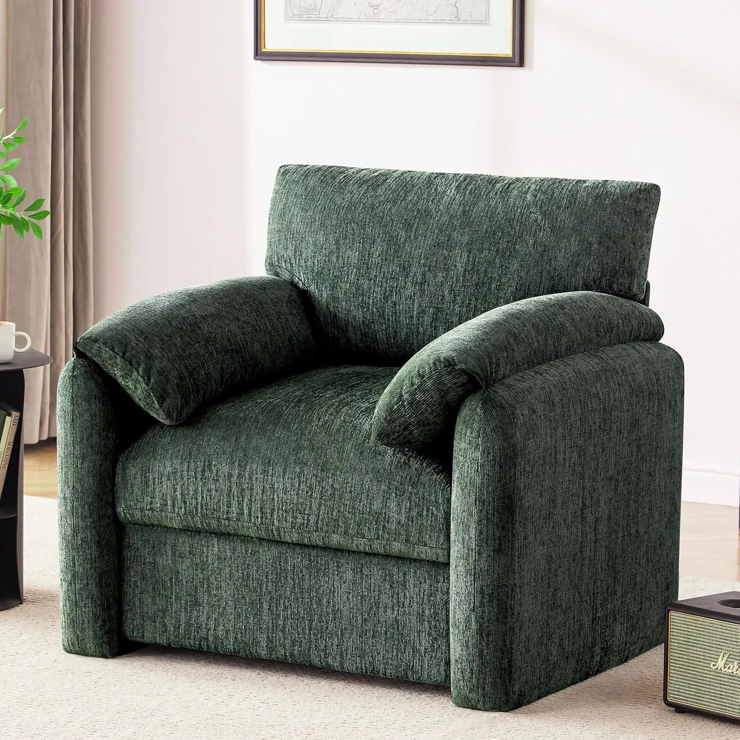 Chenille Oversized Armchair Modern Minimalist Lounge Chair