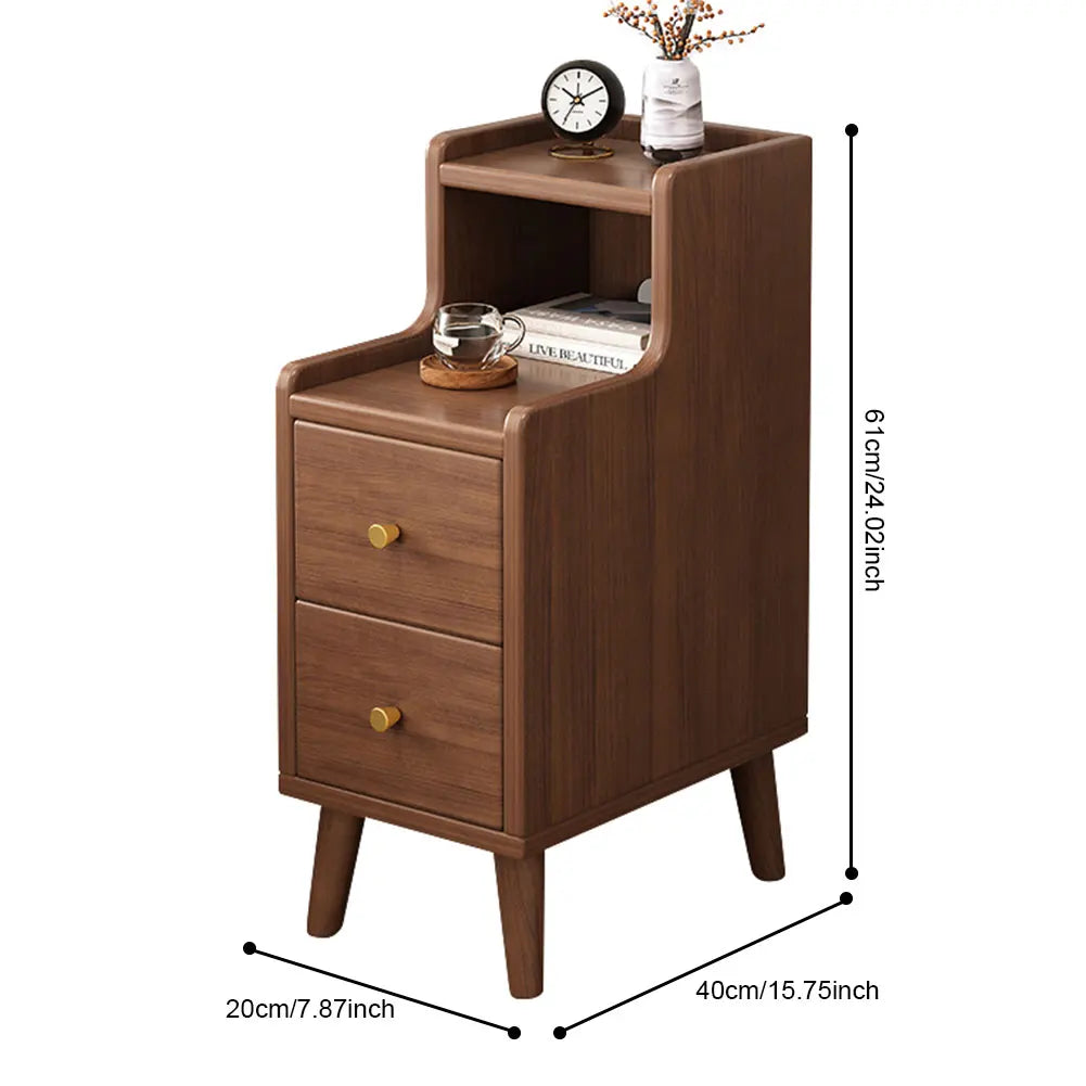 Ultra-Narrow Bedside Table With Storage Space Modern Nightstand