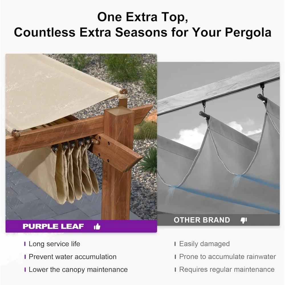 Outdoor Retractable Pergola With Sun Shade Canopy For Patio