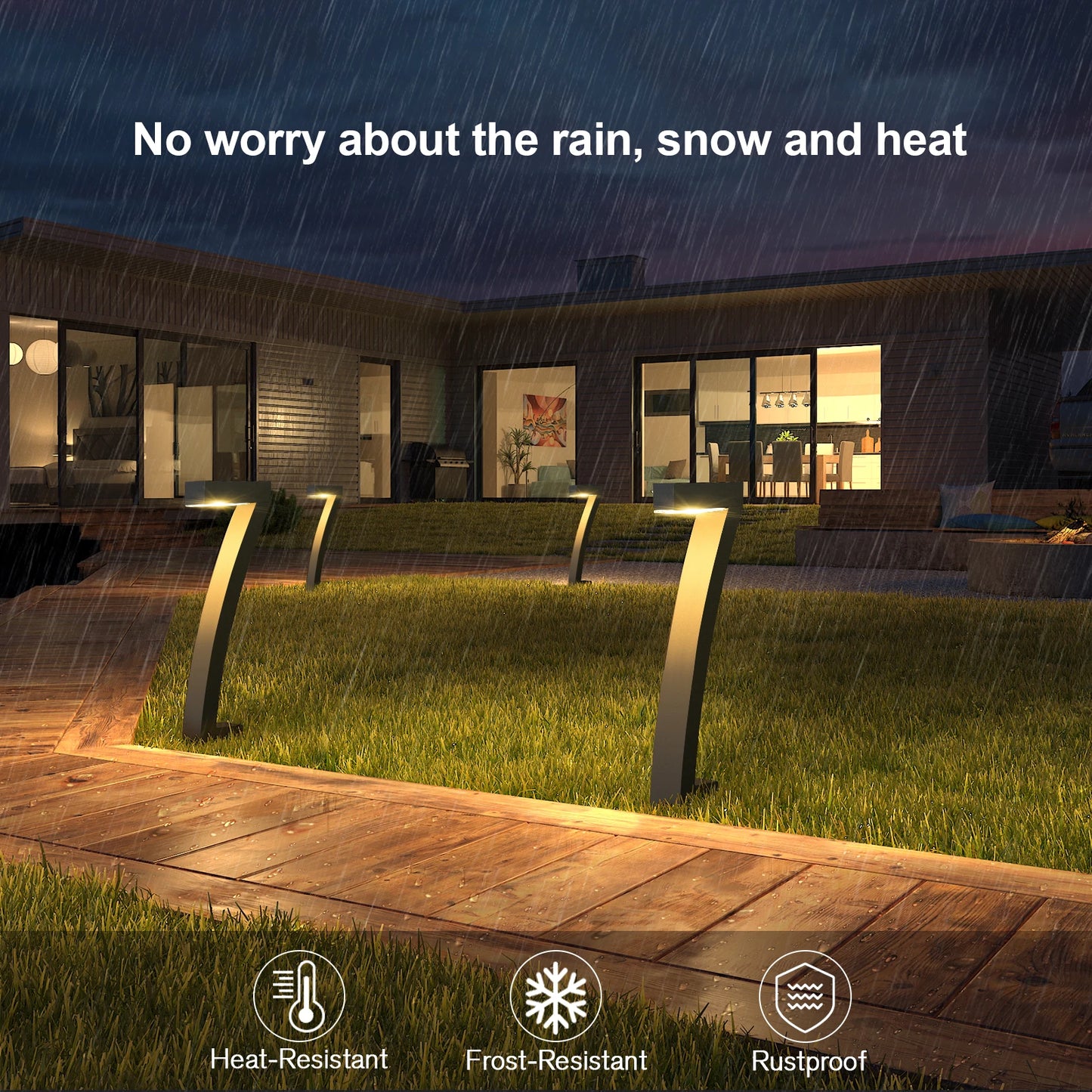 KPSTEK Solar Pathway Lights Outdoor Auto On Off Garden Patio