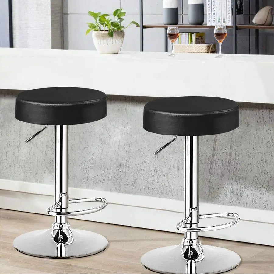 XMSJ Height Adjustable Bar Stools Swivel PU Leather Armless
