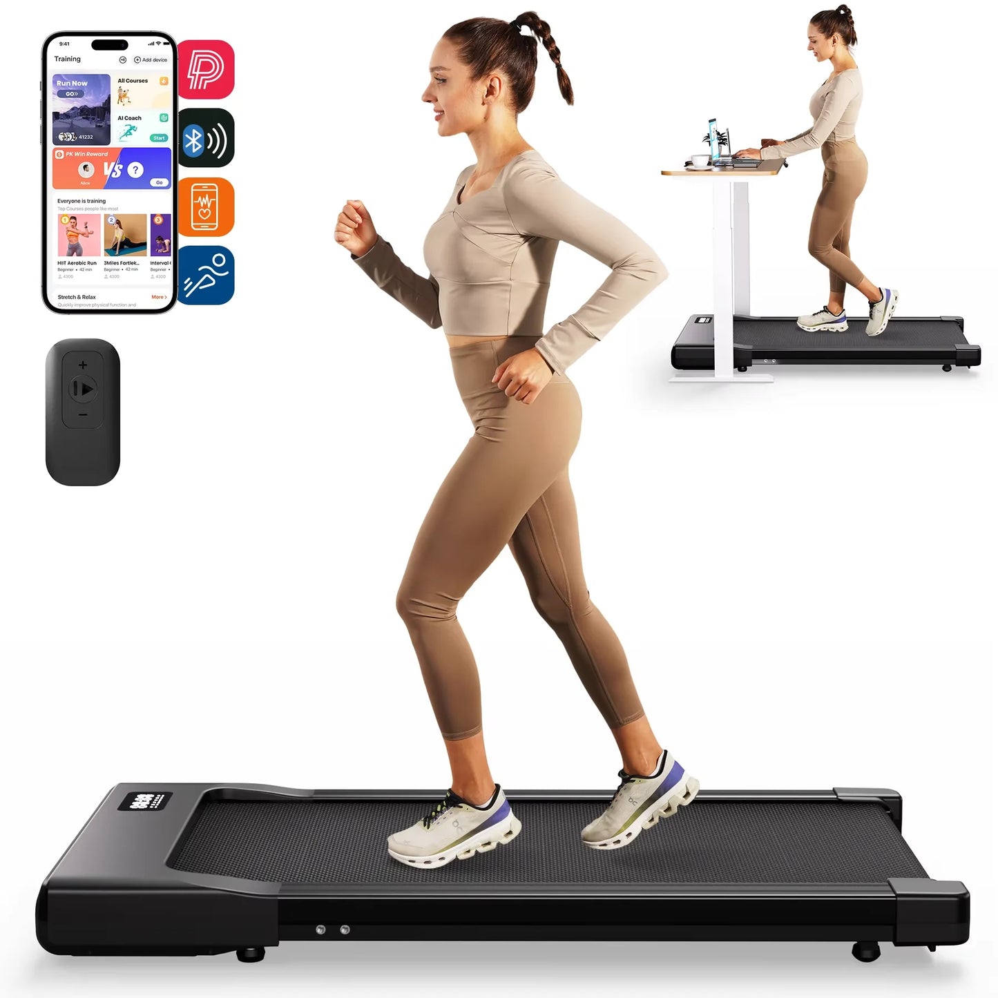 Superun Walking Pad Under Desk Treadmill 2.5HP With Wireless Remote