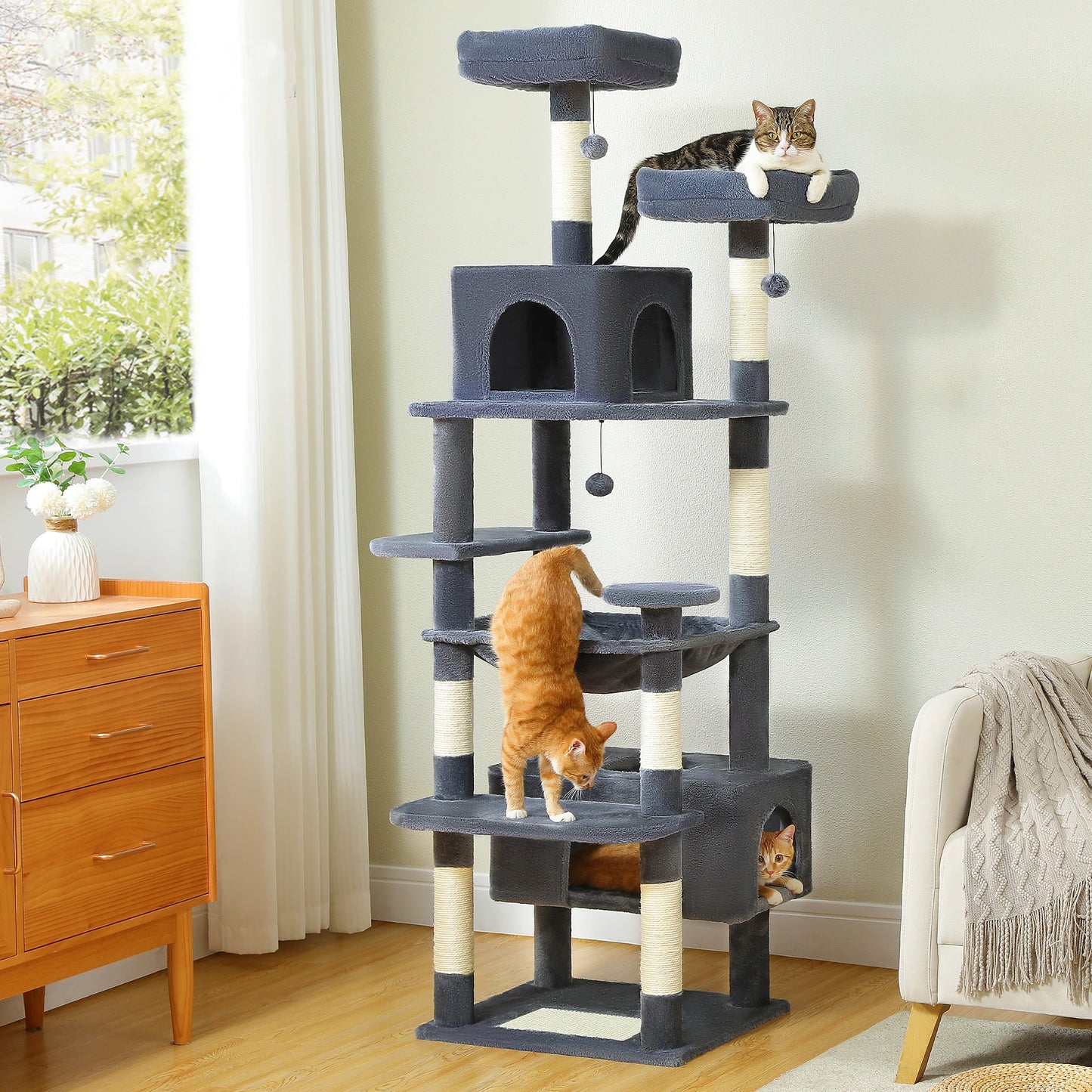 PEQULTICN Five Level Cat Tree Tower With Scratching Posts