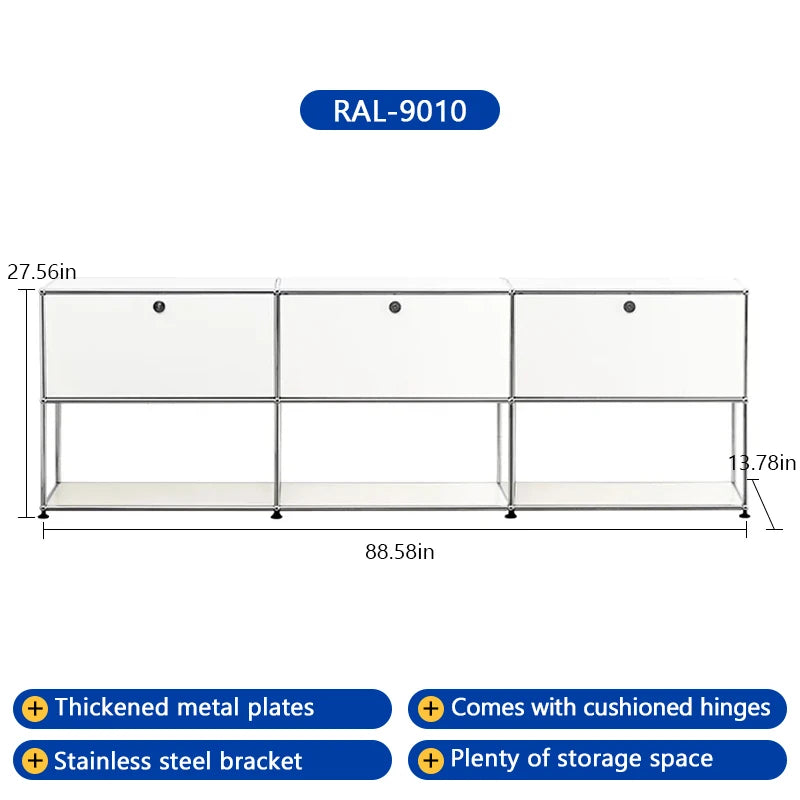 Bigcityfur Tv Stand Storage Cabinet Modern Metal Living Room