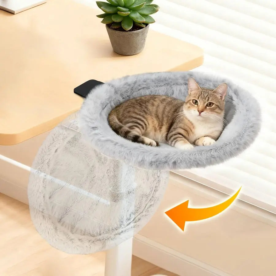 Cat Desk Bed With Premium Clamp On Desk Edge Hammock