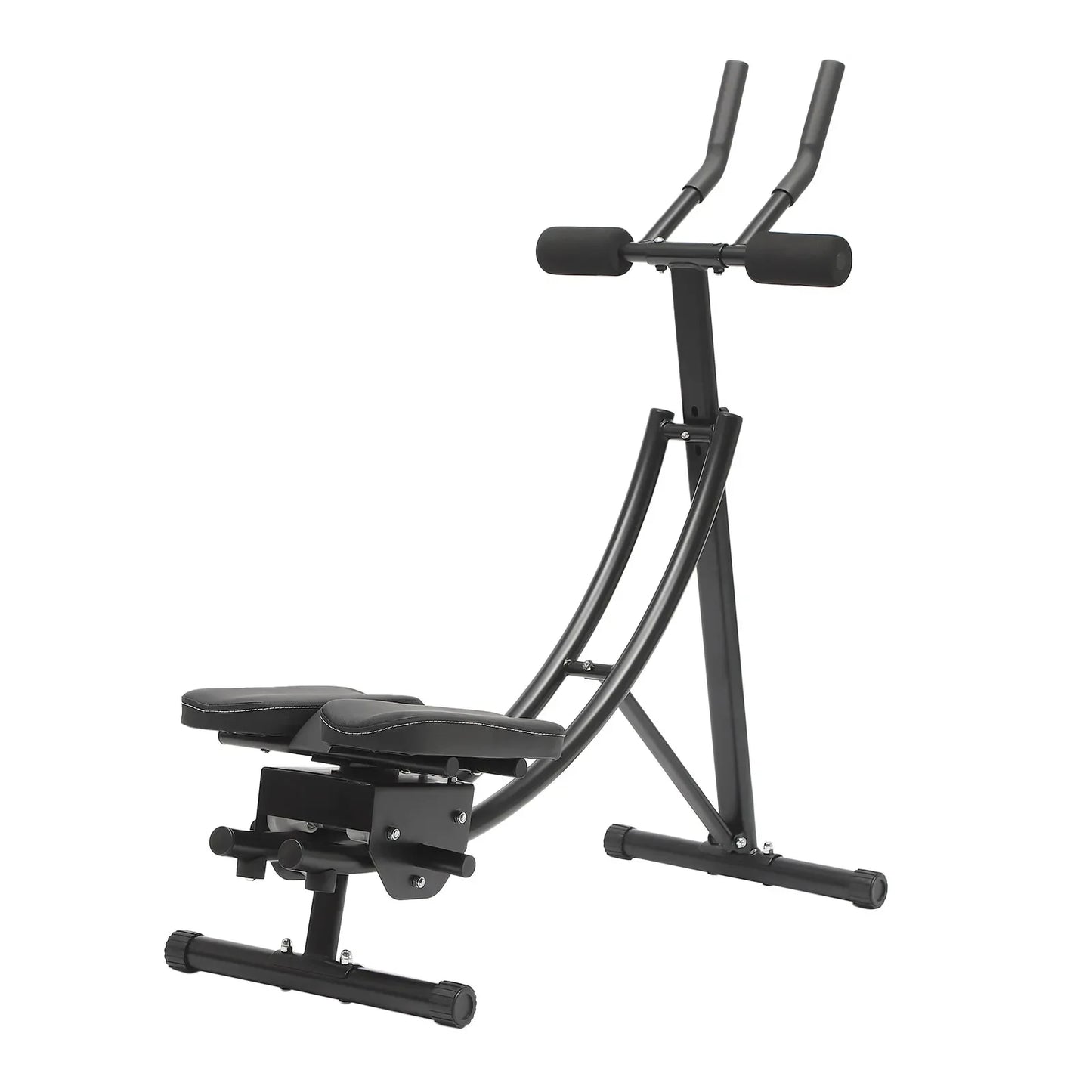 Abdominal Crunch Coaster, Height Adjustable Ab Trainer Abdominal Whole with LCD Monitor & Six Silent Rollers for Home,Gyms