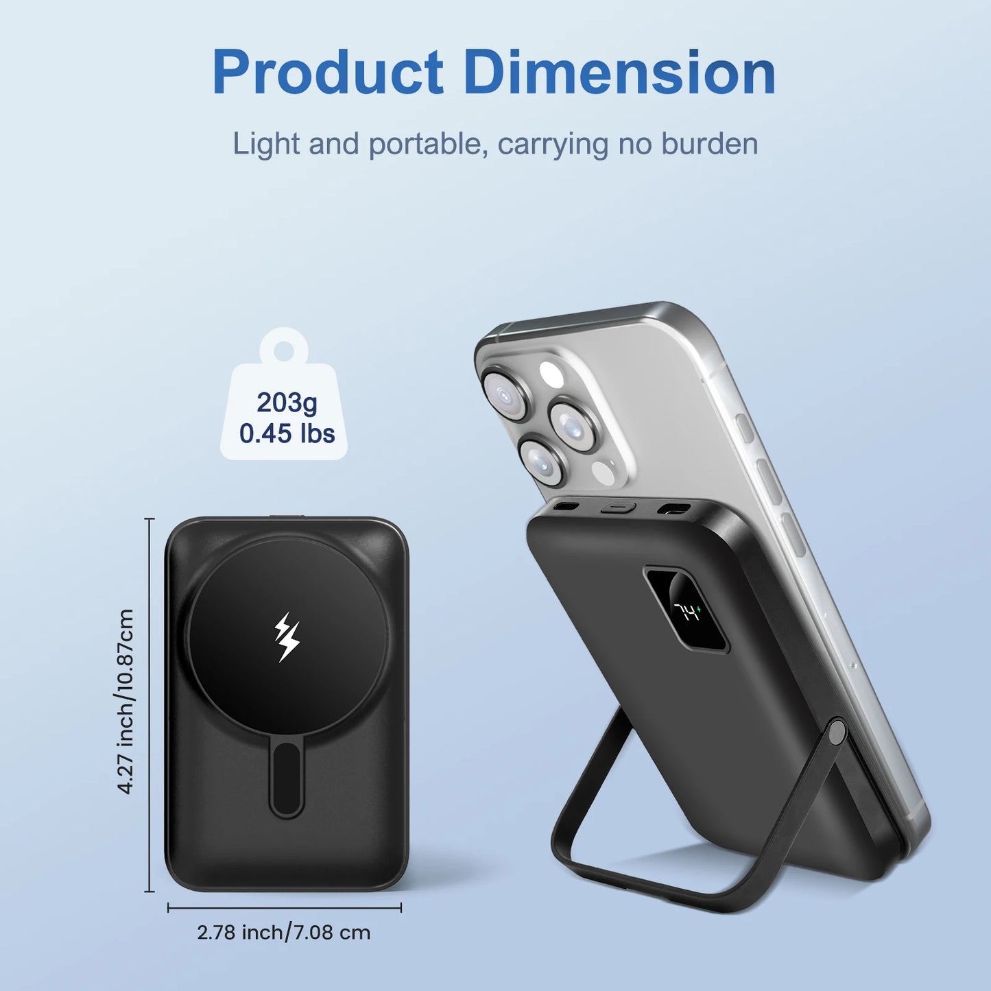 Magnetic 10000mAh Wireless Power Bank For iPhone With 20W