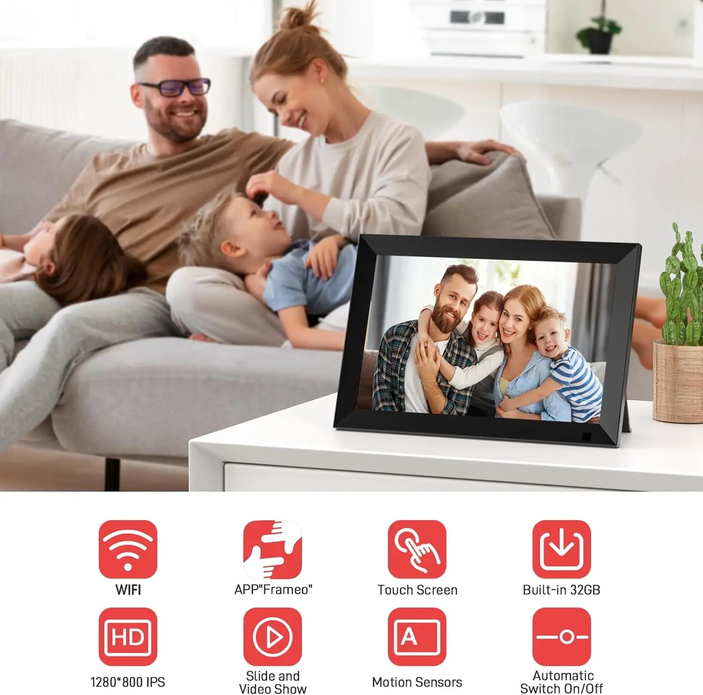 YENOCK 32GB Frameo WiFi Digital Photo Frame For Loved Ones