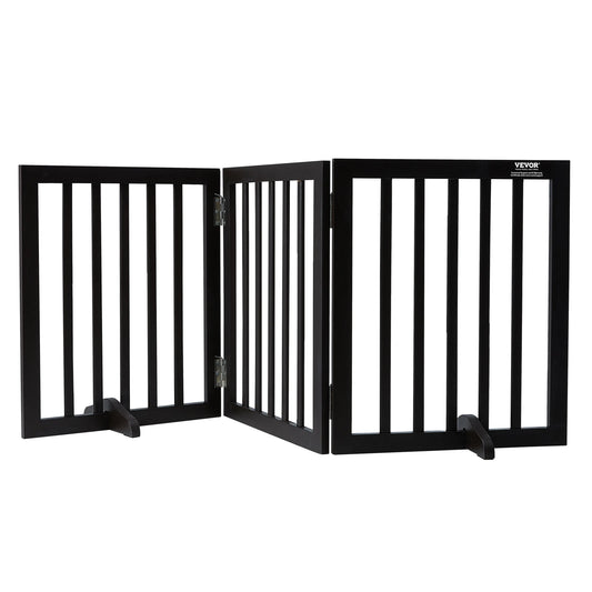 SucceBuy Freestanding Dog Gate 3 Panels Foldable Barrier