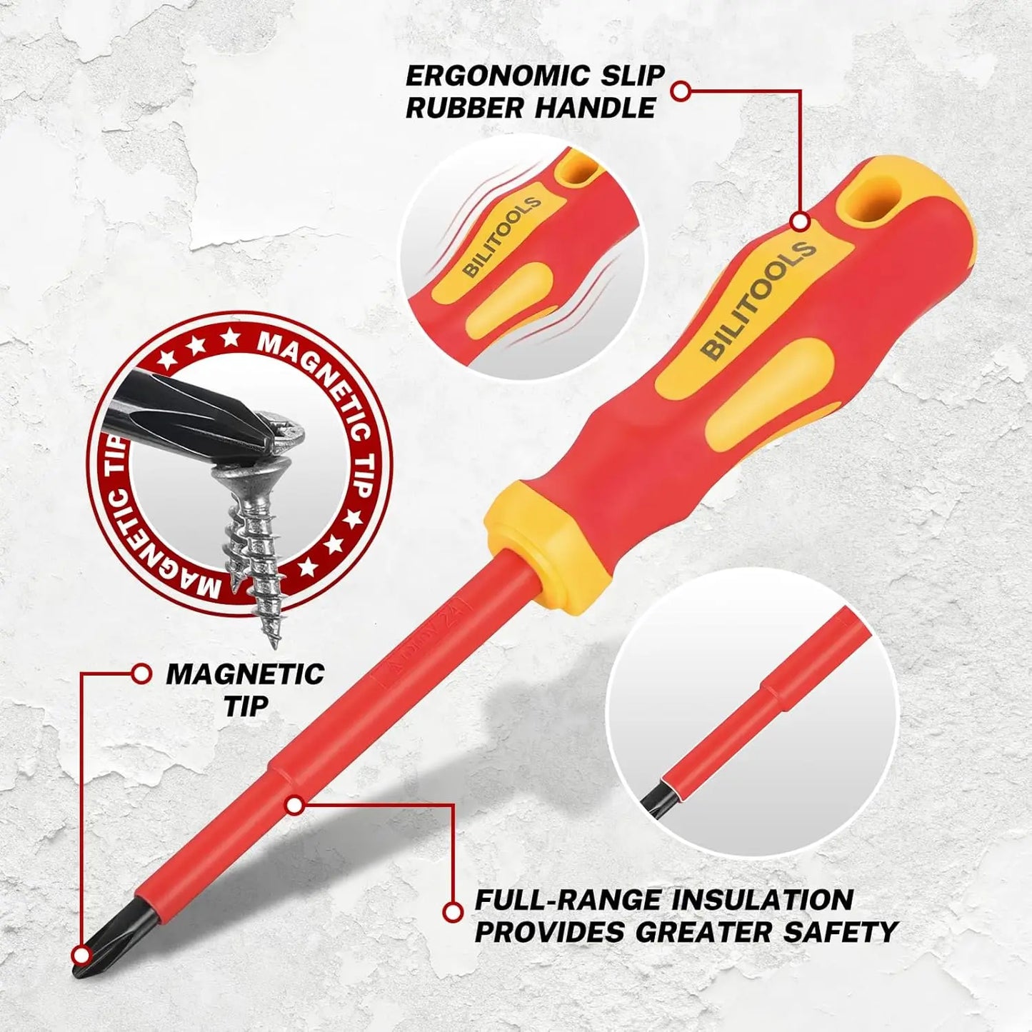 Insulated 1000V Screwdriver And Pliers Set With Magnetic Tips