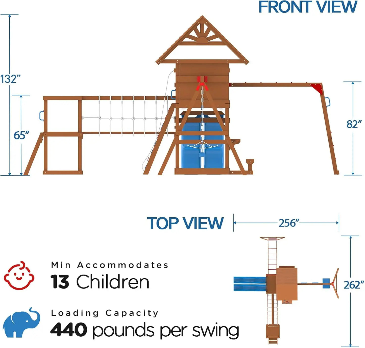 Backyard Playground Set With Monkey Bars Swings And Climbing Wall