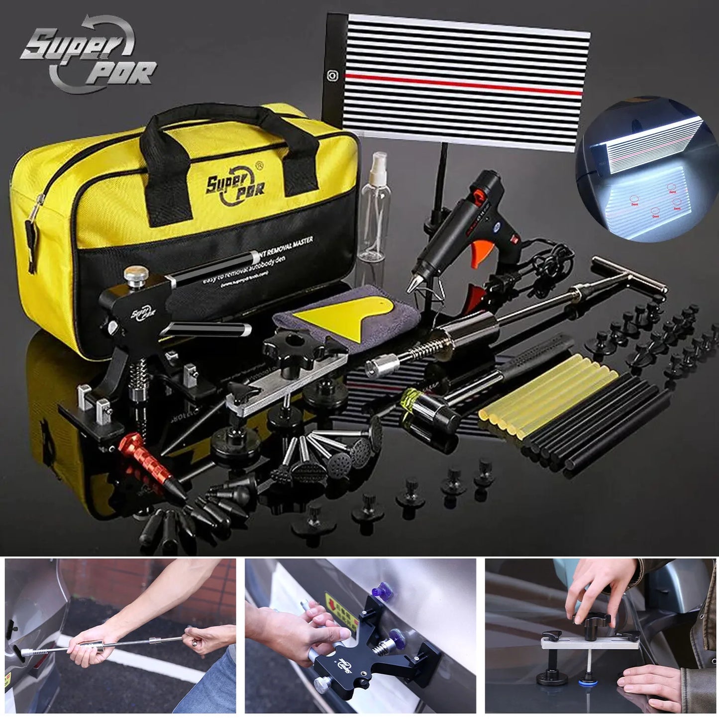 Super PDR Car Dent Removal Kit Hail Repair Tool Suction Cup Set