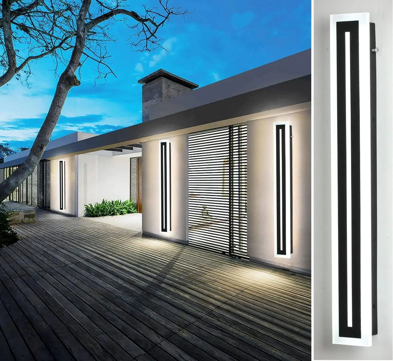 Modern Outdoor Long Strip LED Wall Lighting Fixture IP67