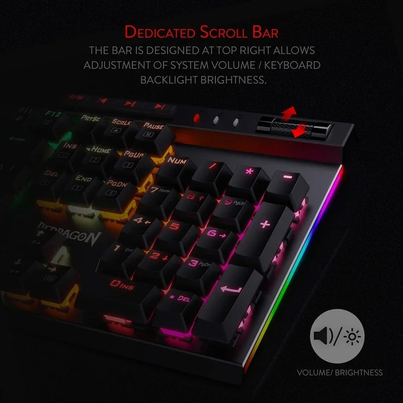 Redragon K580 VATA RGB Mechanical Keyboard Backlit With Macro Keys