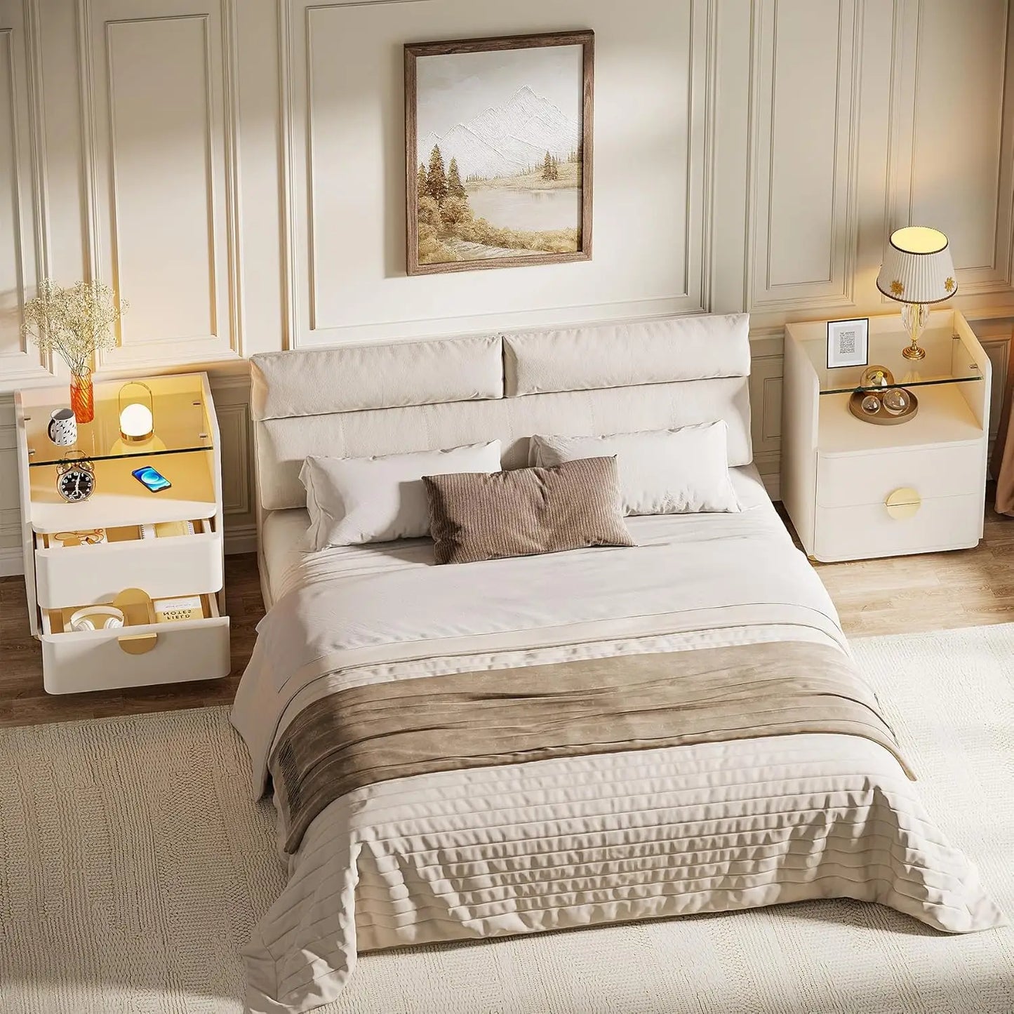 Tribesigns Nightstand With 2 Drawers And Open Shelf