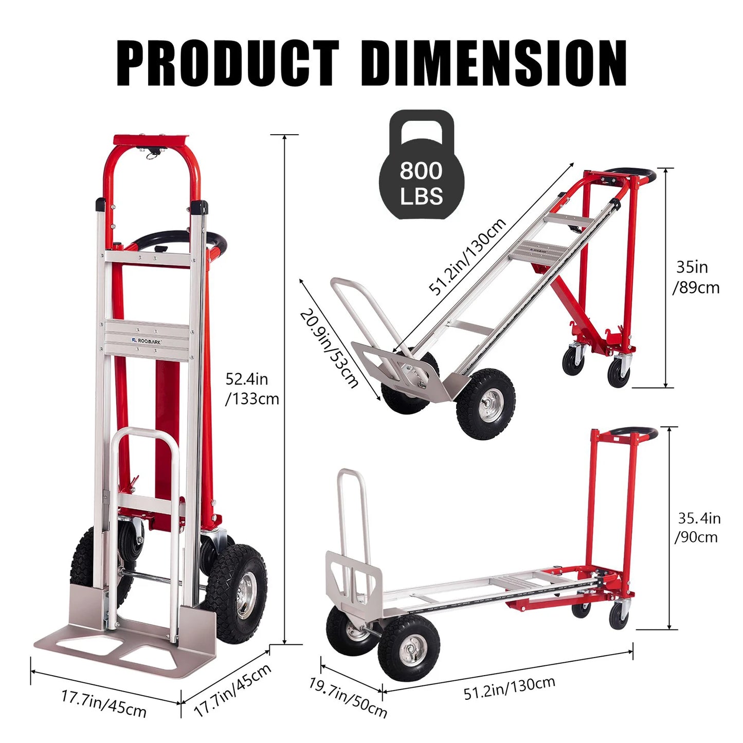 4 In 1 Convertible Hand Truck Dolly With Telescopic Frame