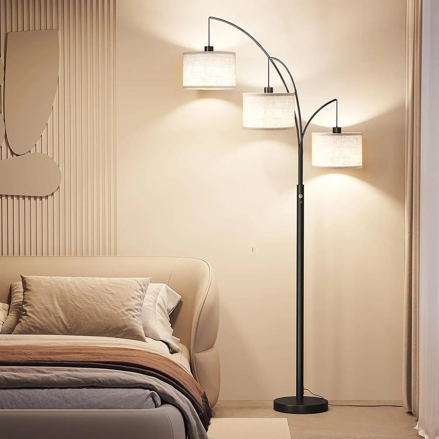 Arc Floor Lamp With 3 Lights Modern Standing Lamp Adjustable