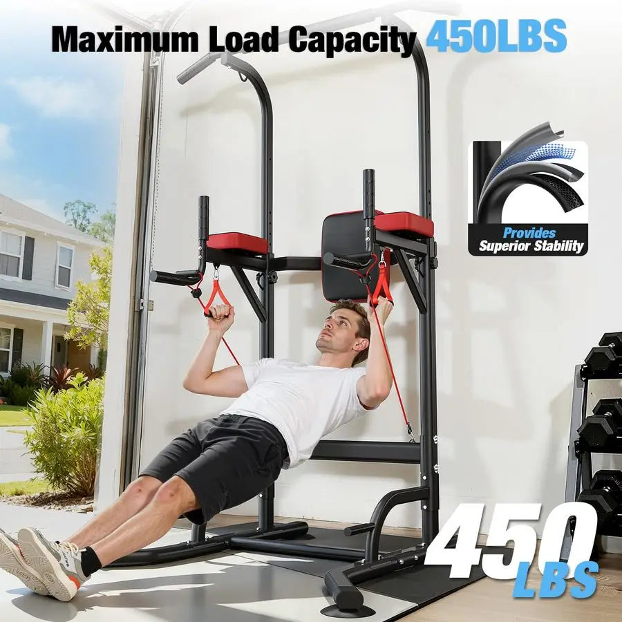 MBVM Power Tower Pull Up Bar Station 450 Lbs Capacity
