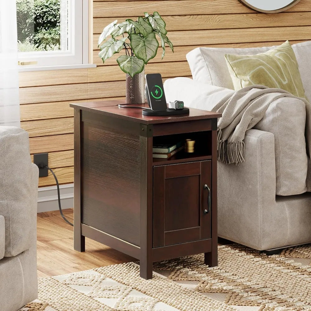 XMSJ Narrow End Tables Set Of 2 With Charging Station