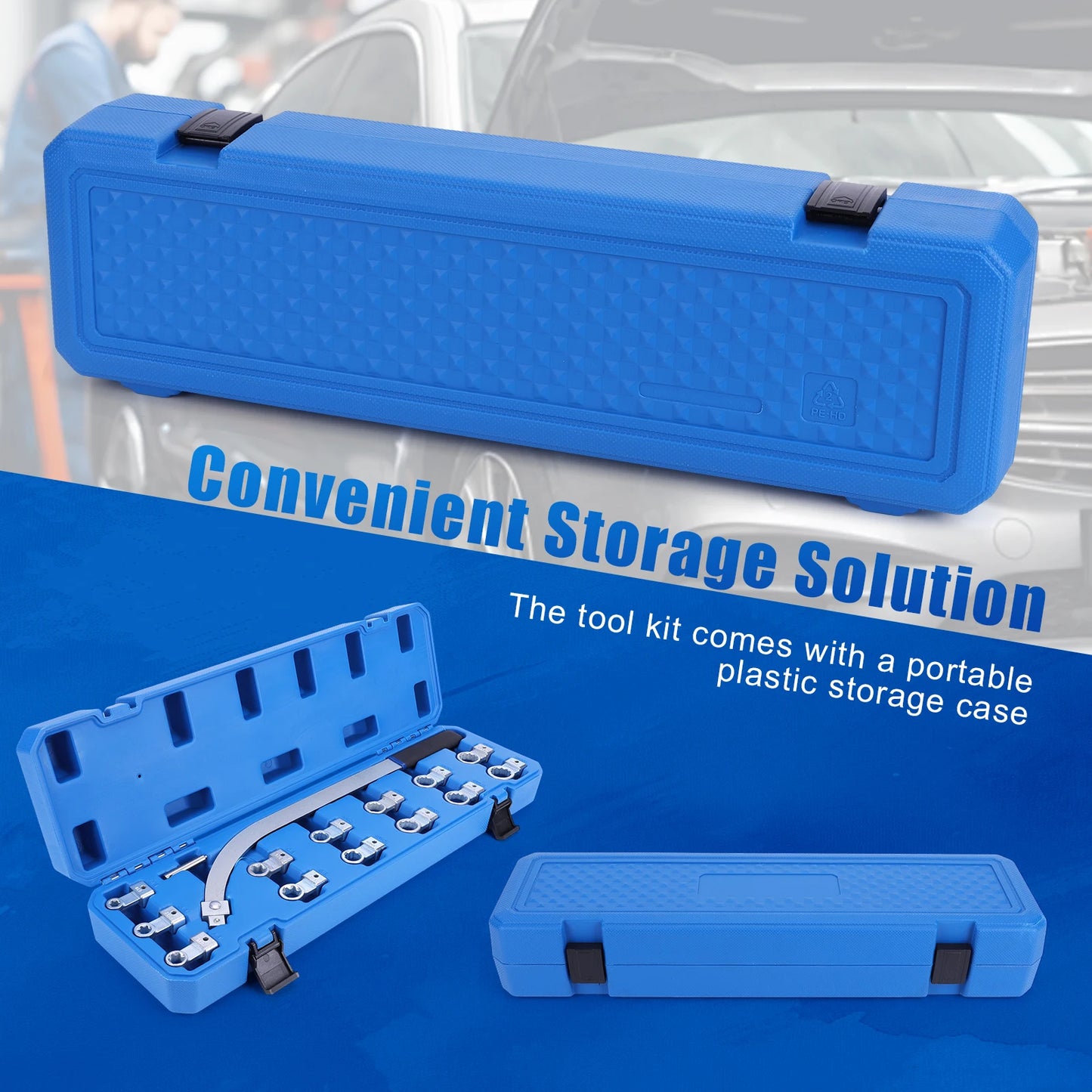 15PCS Universal Auxiliary Idler Belt Tensioner Serpentine Belt Tension Pulley Wrench Set Screw Removal Tool for Most Vehicles